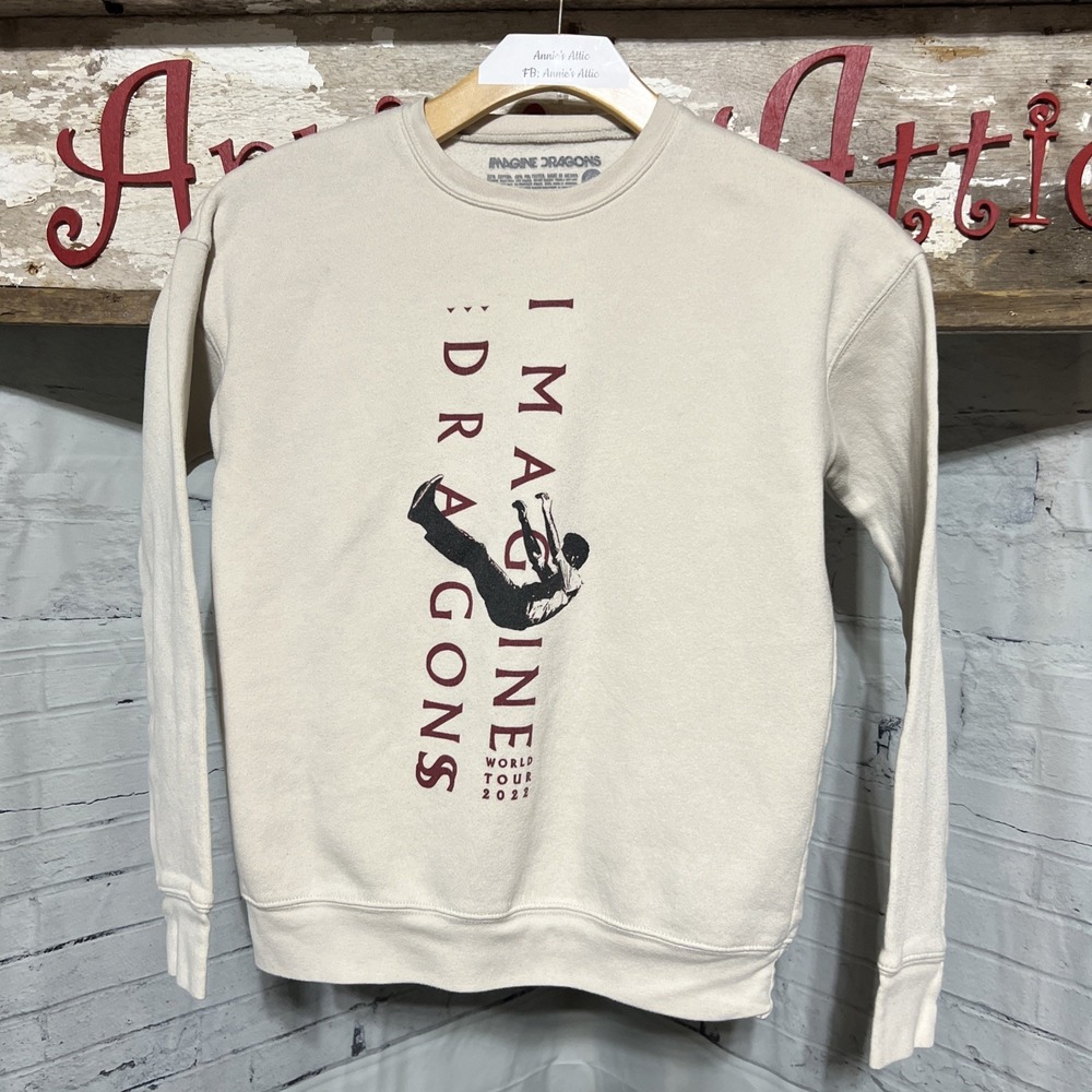 Imagine Dragons Band Sweatshirt Mercury World Tour 2022 - Biege / Sz Small/Med